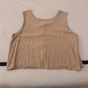 ANGGREK Beige Sleeveless Women's Button Back Top